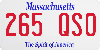 MA license plate 265QS0