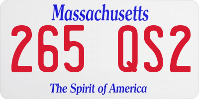 MA license plate 265QS2