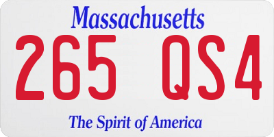 MA license plate 265QS4