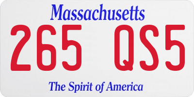 MA license plate 265QS5
