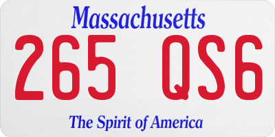 MA license plate 265QS6