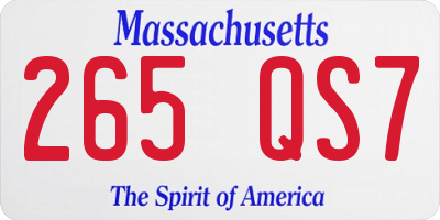 MA license plate 265QS7