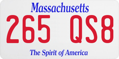 MA license plate 265QS8