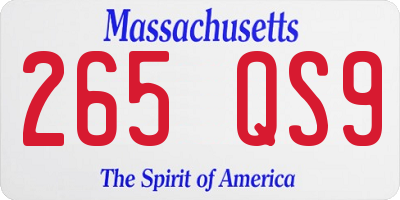 MA license plate 265QS9