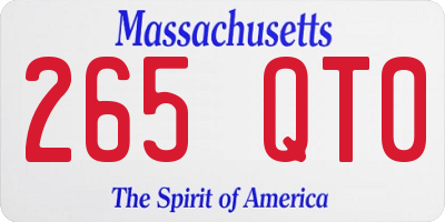 MA license plate 265QT0