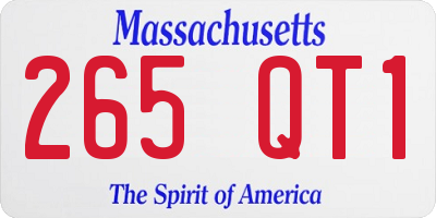 MA license plate 265QT1