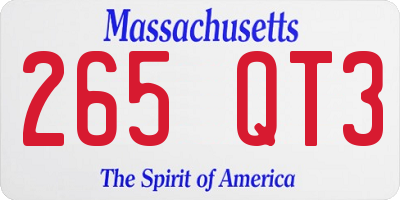 MA license plate 265QT3