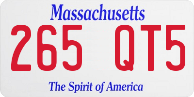 MA license plate 265QT5