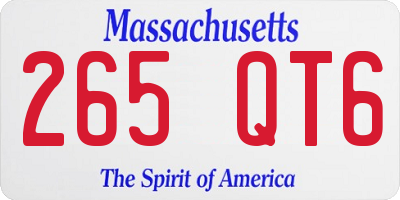 MA license plate 265QT6