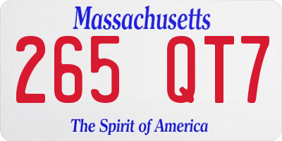 MA license plate 265QT7