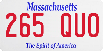 MA license plate 265QU0