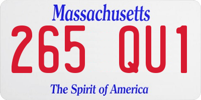 MA license plate 265QU1