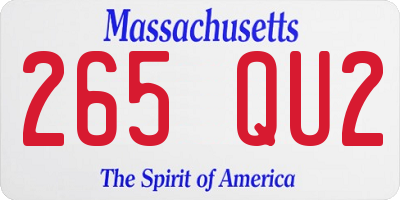 MA license plate 265QU2