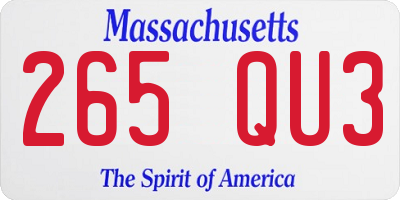 MA license plate 265QU3