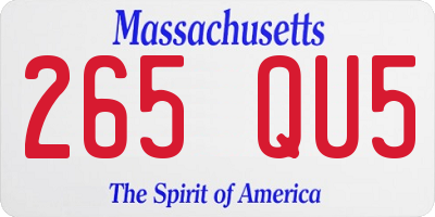 MA license plate 265QU5