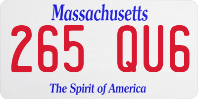 MA license plate 265QU6