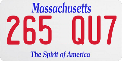 MA license plate 265QU7