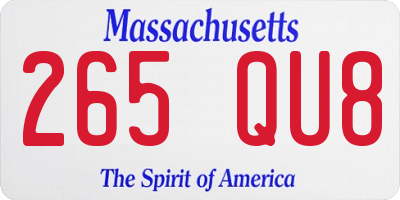 MA license plate 265QU8
