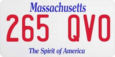 MA license plate 265QV0