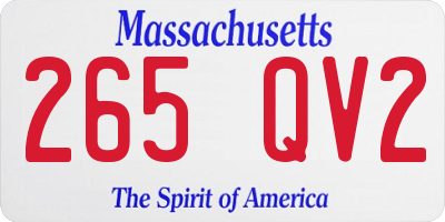 MA license plate 265QV2