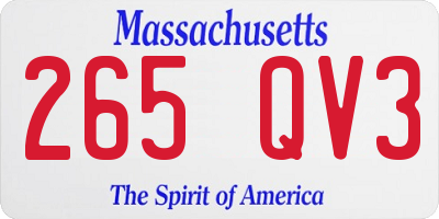 MA license plate 265QV3