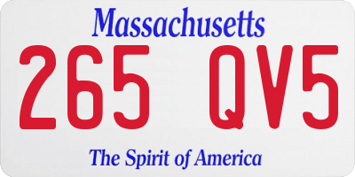 MA license plate 265QV5