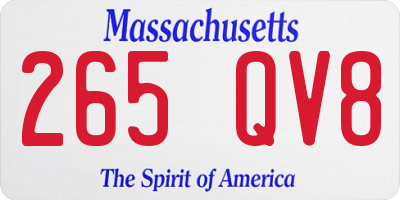 MA license plate 265QV8