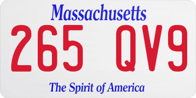 MA license plate 265QV9