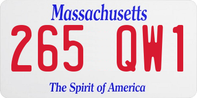 MA license plate 265QW1