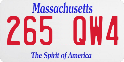 MA license plate 265QW4