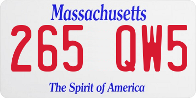 MA license plate 265QW5