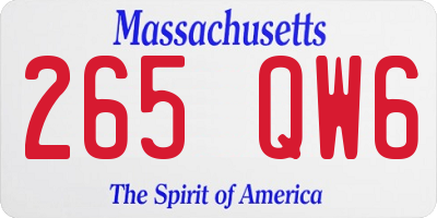 MA license plate 265QW6