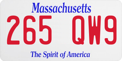 MA license plate 265QW9