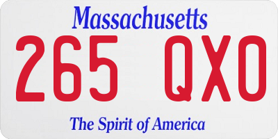 MA license plate 265QX0