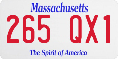 MA license plate 265QX1