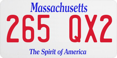 MA license plate 265QX2