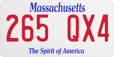 MA license plate 265QX4