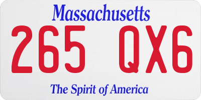 MA license plate 265QX6