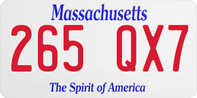MA license plate 265QX7