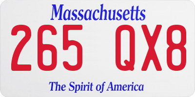 MA license plate 265QX8
