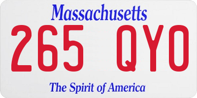 MA license plate 265QY0