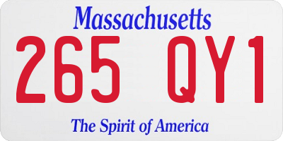 MA license plate 265QY1