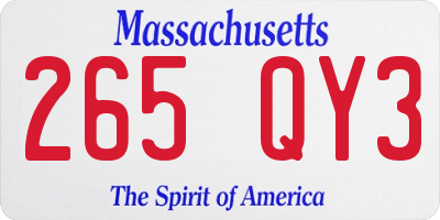MA license plate 265QY3