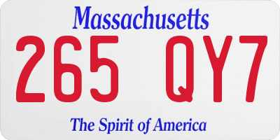 MA license plate 265QY7
