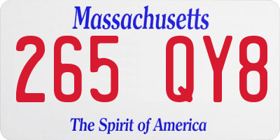 MA license plate 265QY8