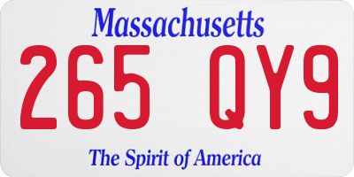 MA license plate 265QY9