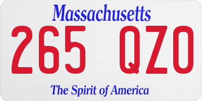MA license plate 265QZ0