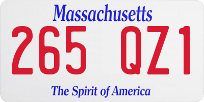 MA license plate 265QZ1