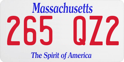 MA license plate 265QZ2