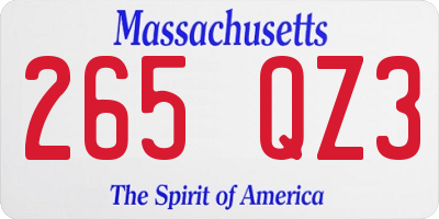 MA license plate 265QZ3